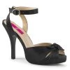 Pleaser Pink Label Shoes EVE-01 Black Satin