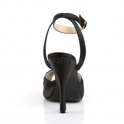 Pleaser Pink Label Shoes EVE-01 Black Satin