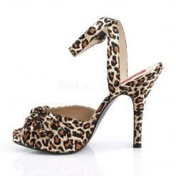 Pleaser Pink Label EVE-01 Cheetah Satin Shoes