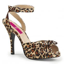 Pleaser Pink Label EVE-01 Cheetah Satin Shoes