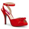 Pleaser Pink Label Shoes EVE-01 Red Satin 1 Pleaser Pink Label Shoes EVE-01 Red Satin