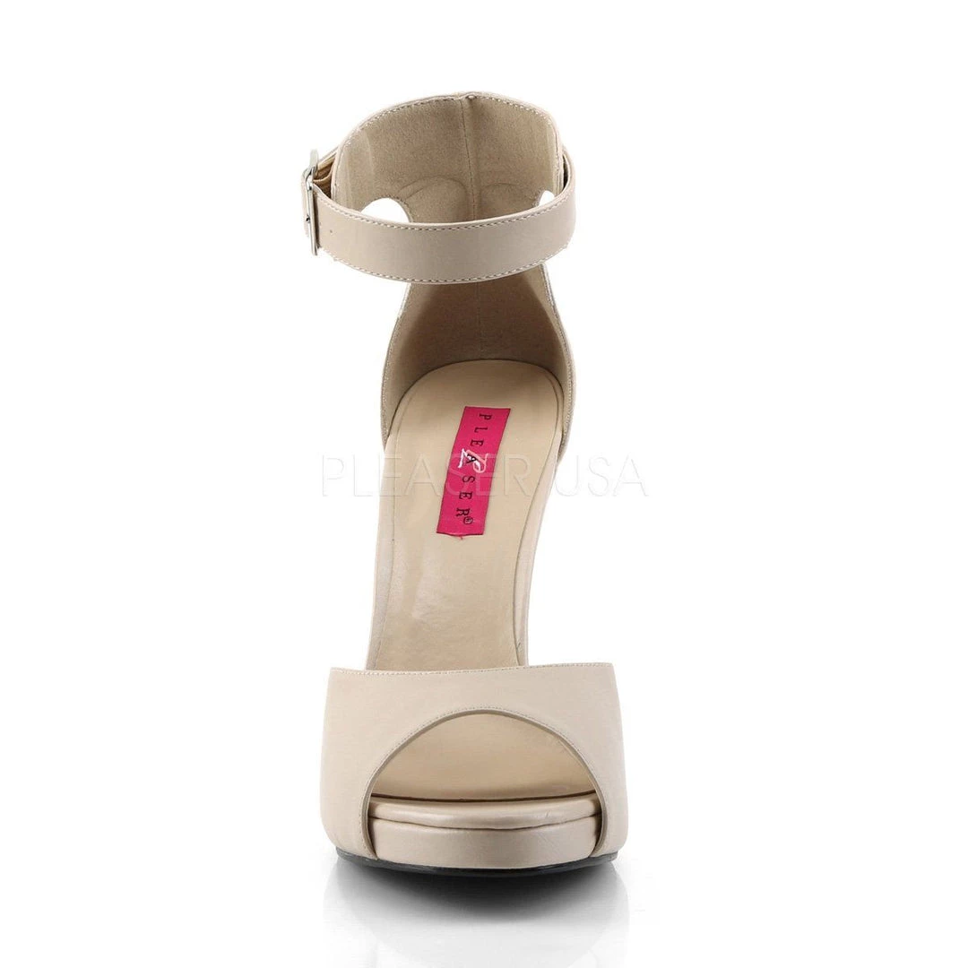 Pleaser Pink Label EVE-02 Cream Faux Leather Shoes 4 Pleaser Pink Label EVE-02 Cream Faux Leather Shoes