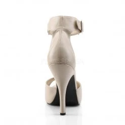 Pleaser Pink Label EVE-02 Cream Faux Leather Shoes 11 Pleaser Pink Label EVE-02 Cream Faux Leather Shoes