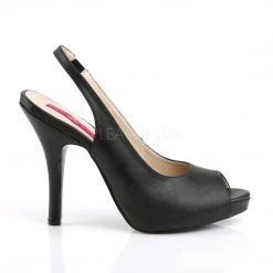 Pleaser Pink Label Shoes EVE-04 Black Faux Leather