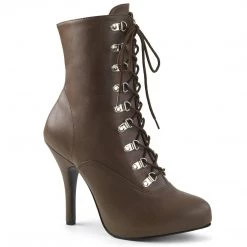 Pleaser Pink Label Boots EVE-106 Brown Faux Leather