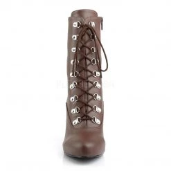 Pleaser Pink Label Boots EVE-106 Brown Faux Leather