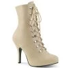 Pleaser Pink Label Boots EVE-106 Cream Faux Leather
