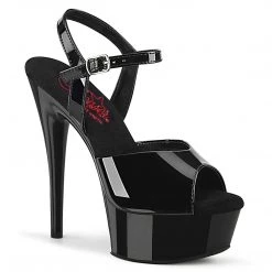 Pleaser EXCITE-609 Black Patent Platform Sandal