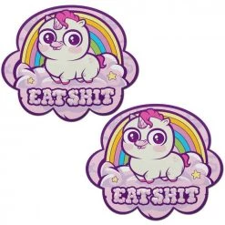 Pastease Eat Shit Unicorn: Scummy Bear® Rainbow Cloud Nipple Pasties