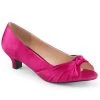 Pleaser Pink Label Shoes FAB-422 Hot Pink Satin