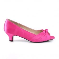 Pleaser Pink Label Shoes FAB-422 Hot Pink Satin 12 Pleaser Pink Label Shoes FAB-422 Hot Pink Satin