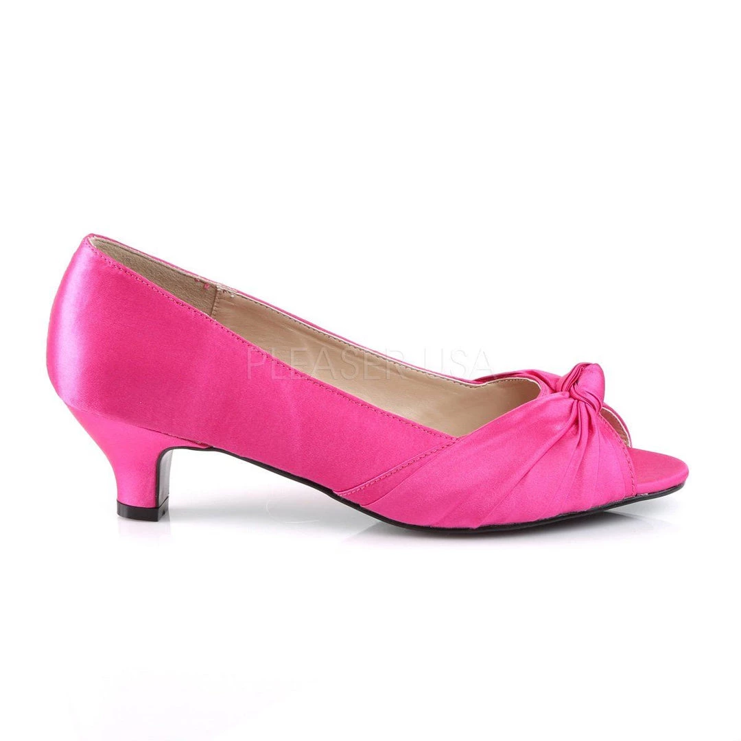 Pleaser Pink Label Shoes FAB-422 Hot Pink Satin 7 Pleaser Pink Label Shoes FAB-422 Hot Pink Satin