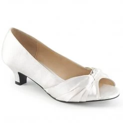 Pleaser Pink Label FAB-422 Ivory Satin Shoes