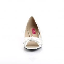 Pleaser Pink Label FAB-422 Ivory Satin Shoes
