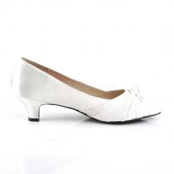 Pleaser Pink Label FAB-422 Ivory Satin Shoes