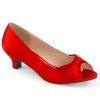 Pleaser Pink Label Shoes FAB-422 Red Satin