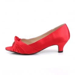 Pleaser Pink Label Shoes FAB-422 Red Satin