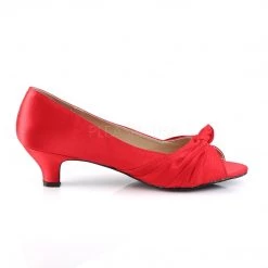 Pleaser Pink Label Shoes FAB-422 Red Satin