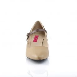 Pleaser Pink Label FAB-425 Tan-Brown Faux Leather Shoes