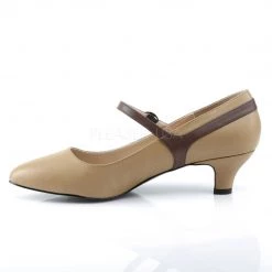 Pleaser Pink Label FAB-425 Tan-Brown Faux Leather Shoes