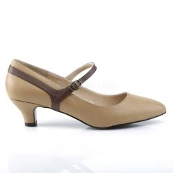 Pleaser Pink Label FAB-425 Tan-Brown Faux Leather Shoes