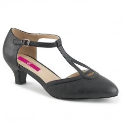 Pleaser Pink Label Shoes FAB-428 Black Faux Leather