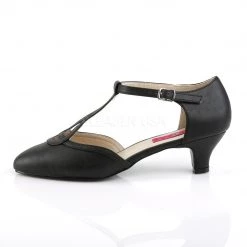 Pleaser Pink Label Shoes FAB-428 Black Faux Leather
