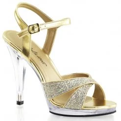 Fabulicious Shoes FLAIR-419(G) Gold Multi Glitter/Clear