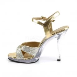 Fabulicious Shoes FLAIR-419(G) Gold Multi Glitter/Clear