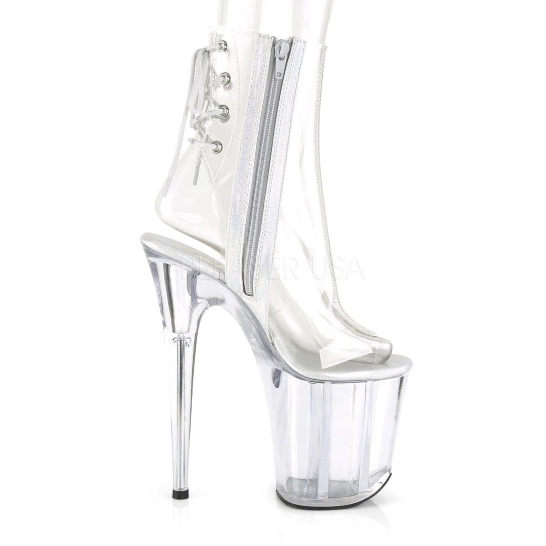 Pleaser FLAMINGO-1018C Clear Ankle Boot 7 Pleaser FLAMINGO-1018C Clear Ankle Boot