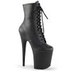 Pleaser FLAMINGO-1020 Black Faux Leather Ankle Boot