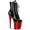 Pleaser FLAMINGO-1020 Black Patent/Red Ankle Boot Boots 1 Pleaser FLAMINGO-1020 Black Patent/Red Ankle Boot Boots