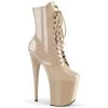 Pleaser FLAMINGO-1020 Nude Patent Ankle Boot