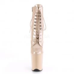 Pleaser FLAMINGO-1020 Nude Patent Ankle Boot