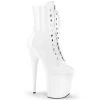 Pleaser Boots FLAMINGO-1020 White Patent Ankle Boot