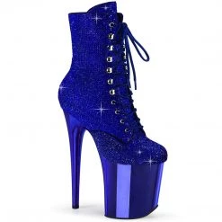 Pleaser New Arrivals FLAMINGO-1020CHRS Royal Blue Rhinestone Ankle Boot