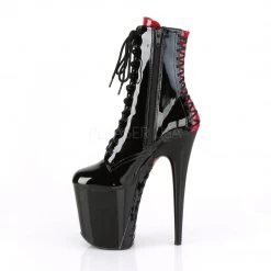 Pleaser FLAMINGO-1020FH Black Patent/Black Ankle Boot