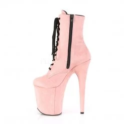 Pleaser FLAMINGO-1020FS Baby Pink Faux Suede/Baby Pink Faux Suede Ankle Boot Boots
