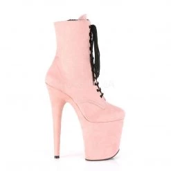 Pleaser FLAMINGO-1020FS Baby Pink Faux Suede/Baby Pink Faux Suede Ankle Boot Boots