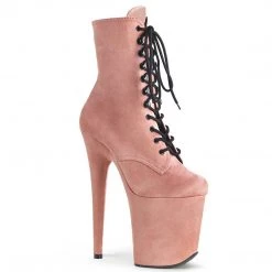 Pleaser FLAMINGO-1020FS Baby Pink Faux Suede/Baby Pink Faux Suede Ankle Boot Boots