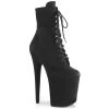 Pleaser FLAMINGO-1020FS Black Faux Suede/Black Faux Suede Ankle Boot