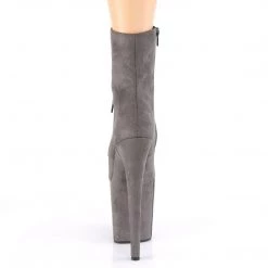 Pleaser FLAMINGO-1020FS Grey Faux Suede Ankle Boot
