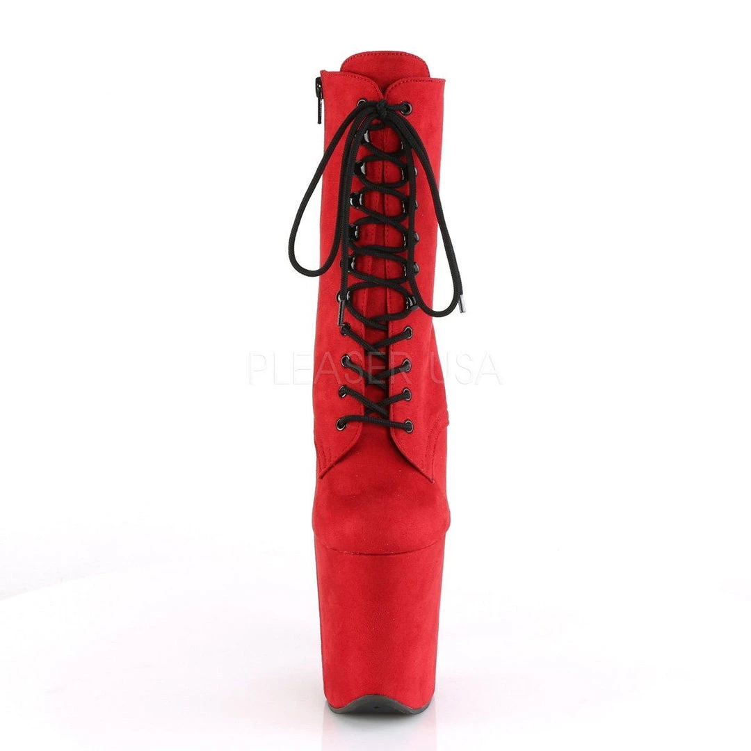 Pleaser FLAMINGO-1020FS Red Faux Suede/Red Faux Suede Ankle Boot Boots 4 Pleaser FLAMINGO-1020FS Red Faux Suede/Red Faux Suede Ankle Boot Boots