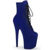 Pleaser Boots FLAMINGO-1020FS Royal Blue Faux Suede Ankle Boot
