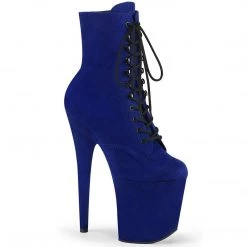 Pleaser Boots FLAMINGO-1020FS Royal Blue Faux Suede Ankle Boot