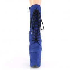 Pleaser Boots FLAMINGO-1020FS Royal Blue Faux Suede Ankle Boot