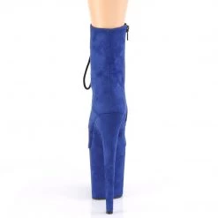 Pleaser Boots FLAMINGO-1020FS Royal Blue Faux Suede Ankle Boot