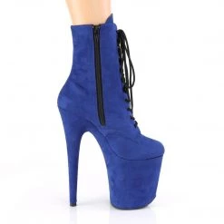 Pleaser Boots FLAMINGO-1020FS Royal Blue Faux Suede Ankle Boot
