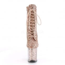 Pleaser FLAMINGO-1020G Rose Gold Glitter/Rose Gold Glitter Ankle Boot