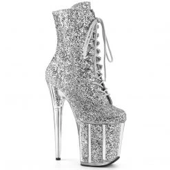 Pleaser FLAMINGO-1020G Silver Glitter/Silver Glitter Ankle Boot 13 Pleaser FLAMINGO-1020G Silver Glitter/Silver Glitter Ankle Boot